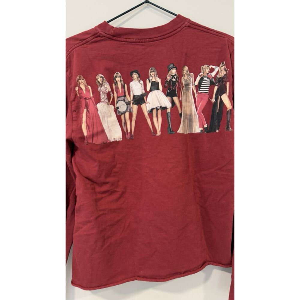 Taylor Swift Red Long Sleeve T-Shirt Crop Top Size Small - Picture 8 of 8